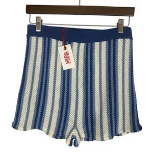 Solid & Striped Charlie Short Marina Blue Stripe Sz M Beach Pool CoverUp Coastal